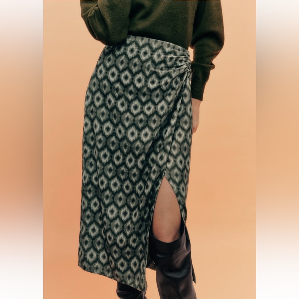 Zara velvet midi skirt